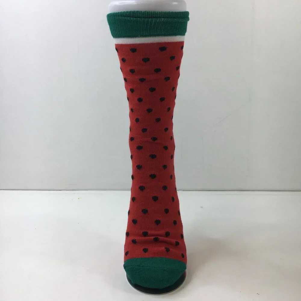 Your Missing Sock Unisex Watermelon-Themed Fun Novelty Crew Socks Green Red